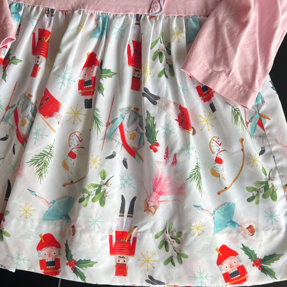 Charming Pink and White Kids Dress NURCRACKER